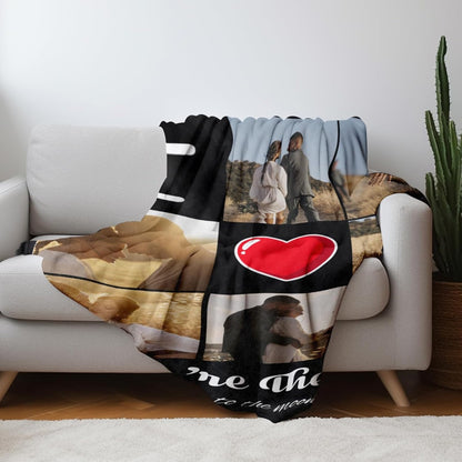 Personalized Couples Photo Blanket - Custom Flannel Keepsake with Your Picture, Romantic Gift for Anniversary, Valentine's, Christmas & Birthday