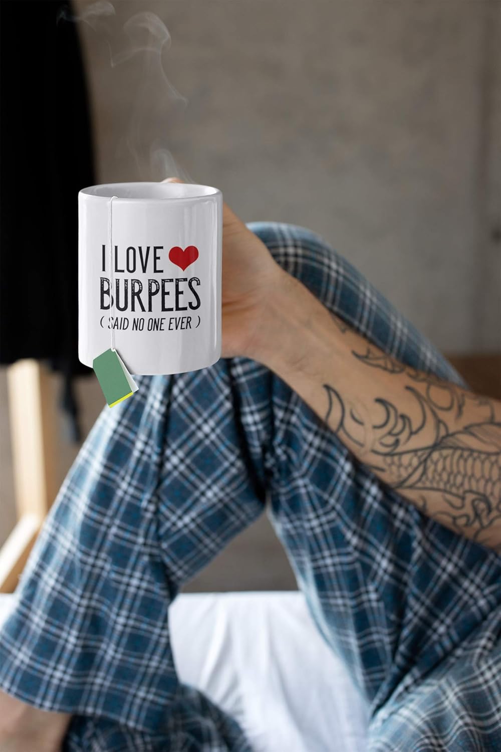 Casitika "I Love Burpees" 11 oz Workout Coffee Mug - Funny Gym Cup for Women & Men, Exercise Lovers