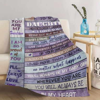 For My Adventurous Daughter - Cozy Flannel Blanket for Sofa, Bed & Wilderness | The Soft Companion for Home Comforts & Camping Adventures