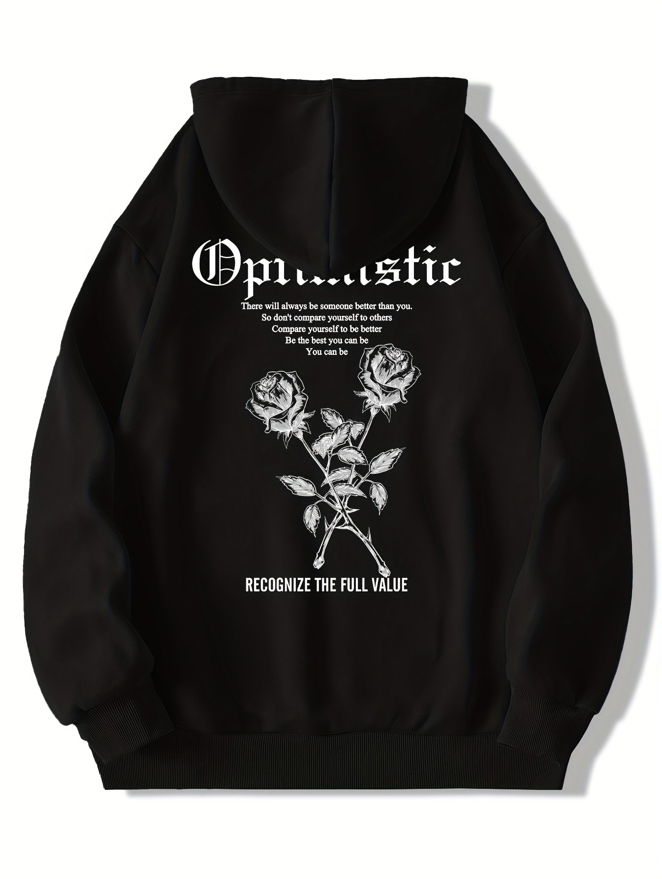 Minimalist Geometric Print Hoodie - Men's Modern Streetwear Trend Casual Kangaroo Pocket Hooded Sweatshirt
