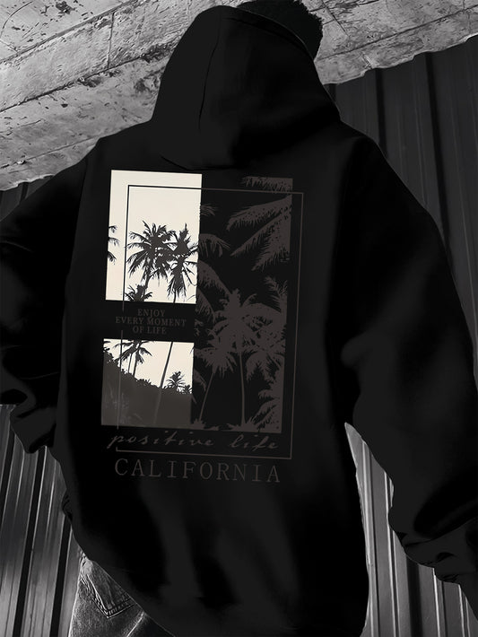 Men‘s Casual Printed Pullover - Long Sleeve Hoodie with Modern Graphics, Comfortable Regular Fit