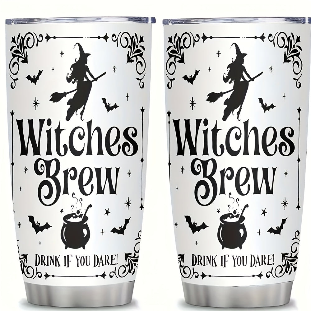 Witch's Brew 20oz Halloween Tumbler - Vacuum Insulated Cauldron Travel Mug for Hot & Cold Drinks | Spooky Gift with Decorative Cauldron, Perfect for Halloween Parties & Witch Lovers