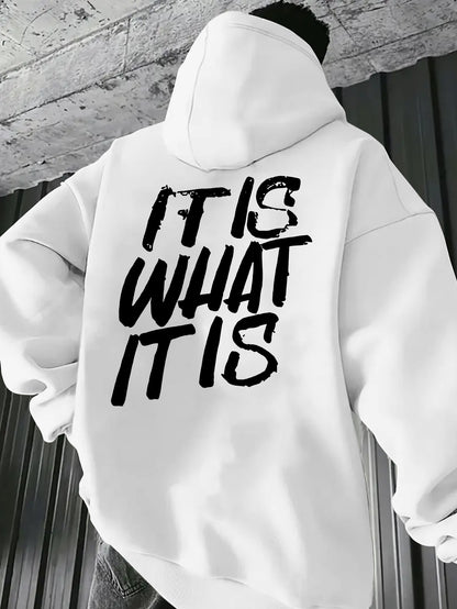 Men's Retro American Hoodie - Streetwear Trend Bold Geometric & Letter Print | Casual Hooded Sweatshirt Pullover