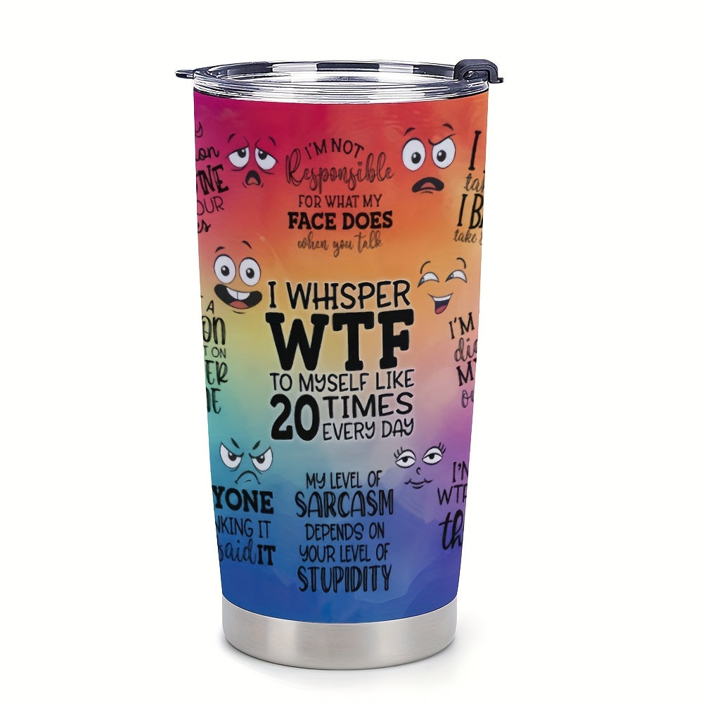 Slim Fit Car Cup Holder Tumbler - 20oz Sarcastic Skinny Stainless Steel Insulated Travel Mug, Leak-Proof Lid for Commute & Outdoor | Funny Gift for Friends, Coworkers