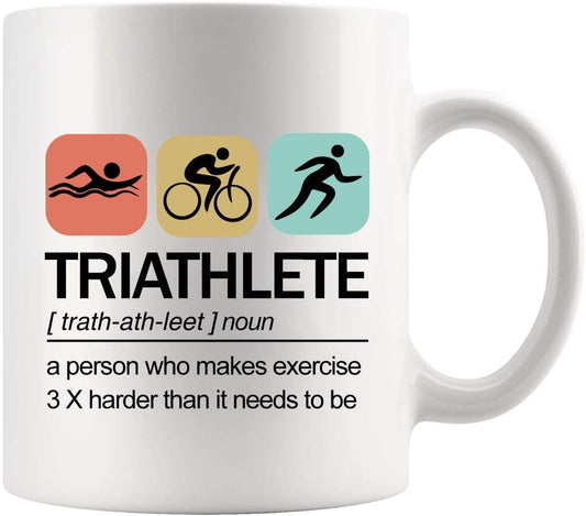 11oz Triathlon Spirit Mug - For the Swimmer, Biker, Runner, High-Quality Ceramic Drinkware for Training & Recovery