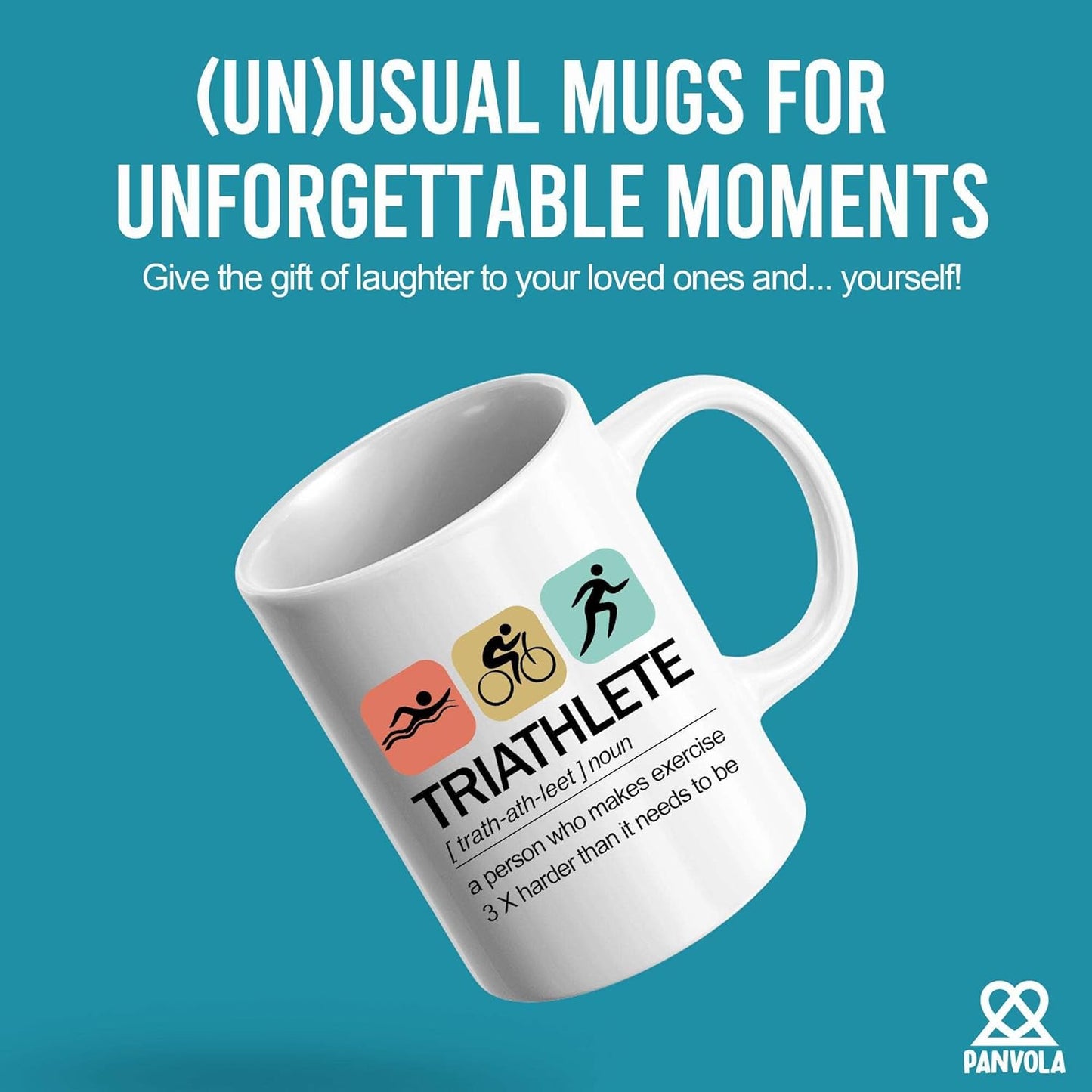 11oz Triathlon Spirit Mug - For the Swimmer, Biker, Runner, High-Quality Ceramic Drinkware for Training & Recovery