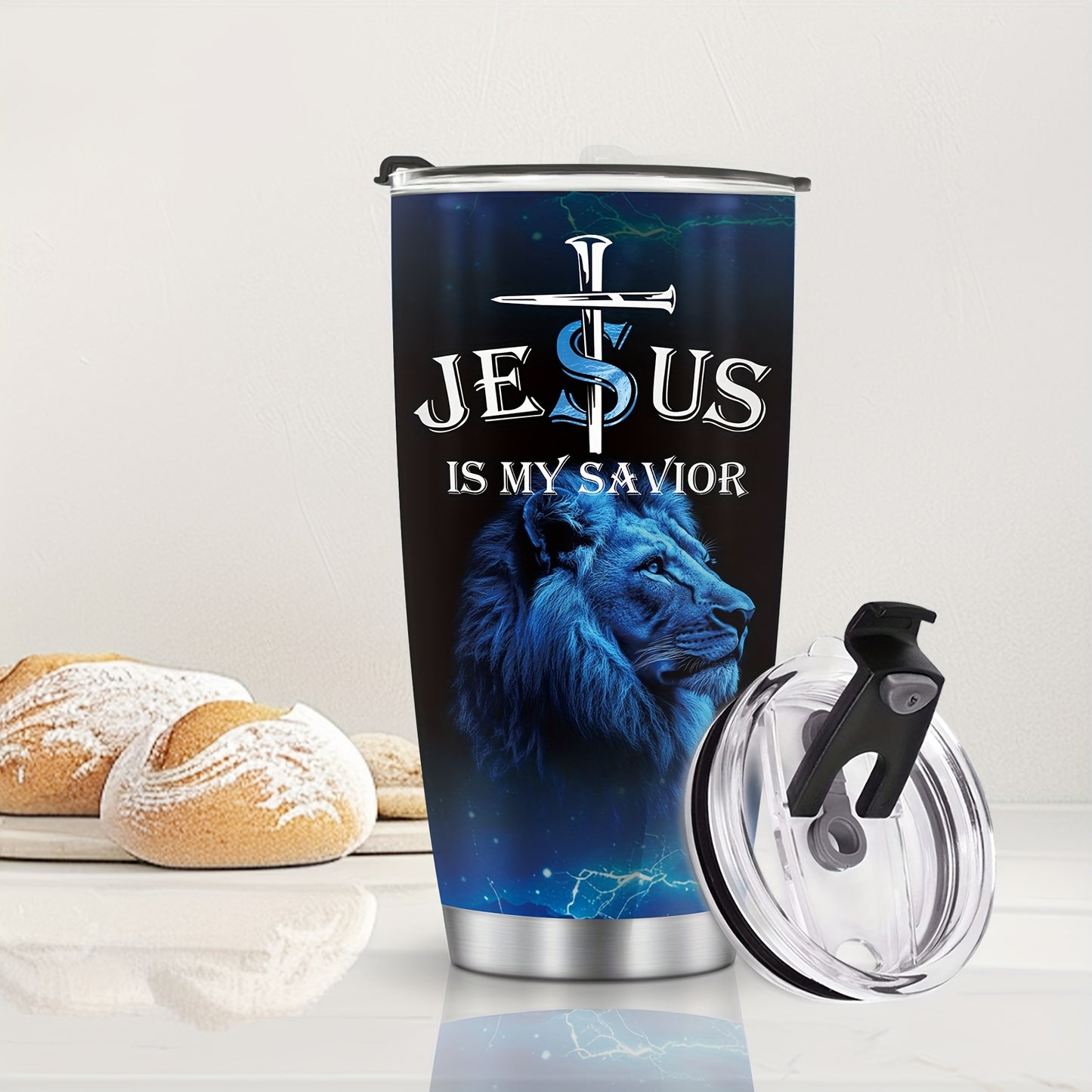 "Youngsters of God, Men of Faith, Warriors of Christ" 20oz Stainless Steel Tumbler - Inspirational Christian Gift for Men, Dad, Husband | Vacuum Insulated Travel Mug for Coffee