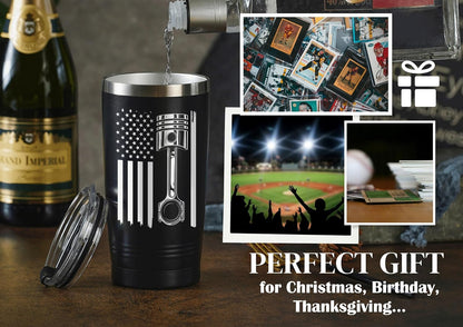Premium Car Enthusiast Tumbler – 20oz Vacuum Insulated Stainless Steel with Lid & Straw, Engineered for the Road