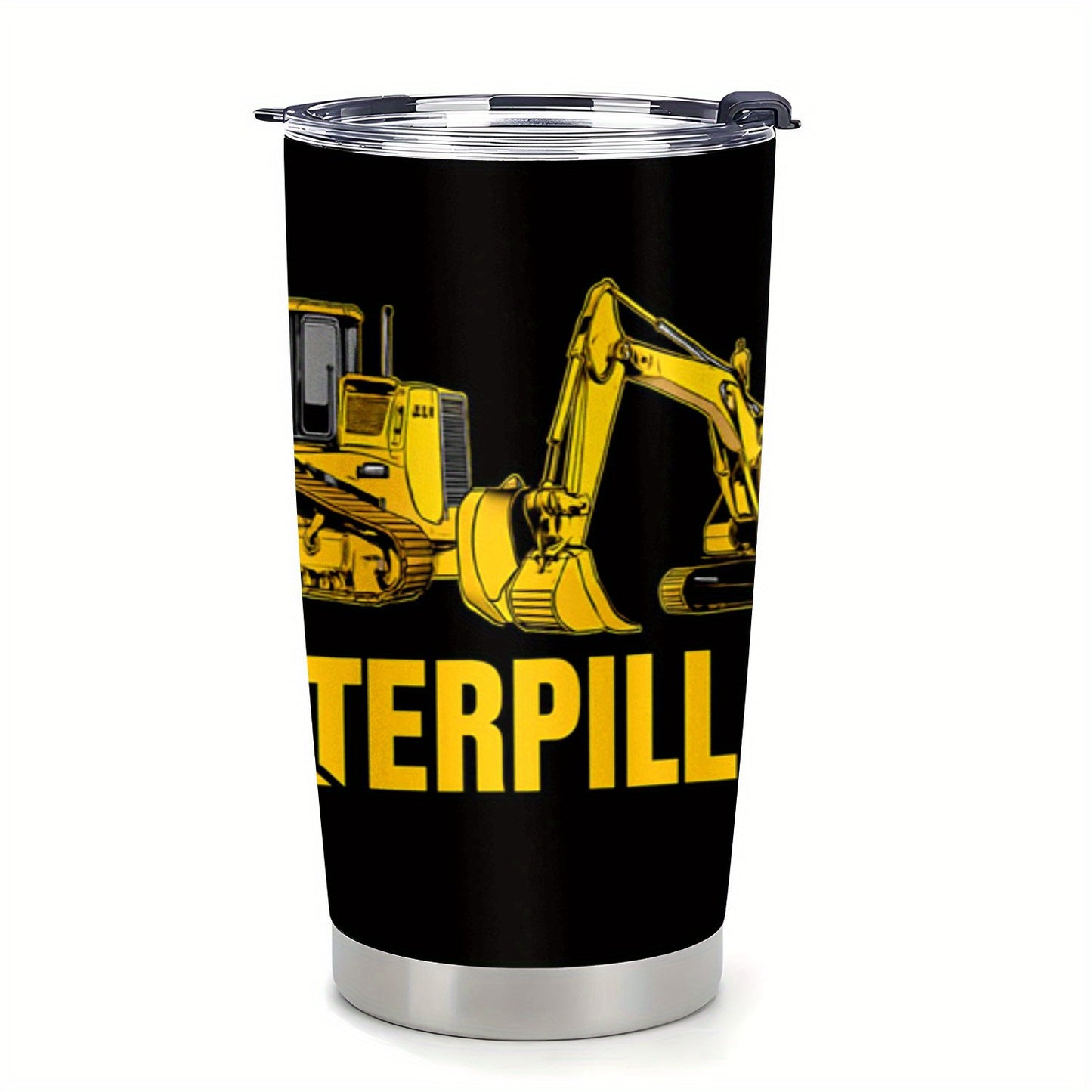 Caterpillar Construction Tumbler 20oz - Heavy Duty Stainless Steel Mug with Leak-Proof Lid | The Ultimate Gift for Builders, Truck Lovers & Big Kids at Heart