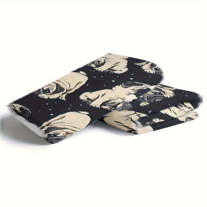 Dog Lover Gift Blanket - Adorable Pug Print on Plush Fleece, Hypoallergenic, Easy Care Machine Washable, Cozy Multi-Use Throw for Indoor Outdoor