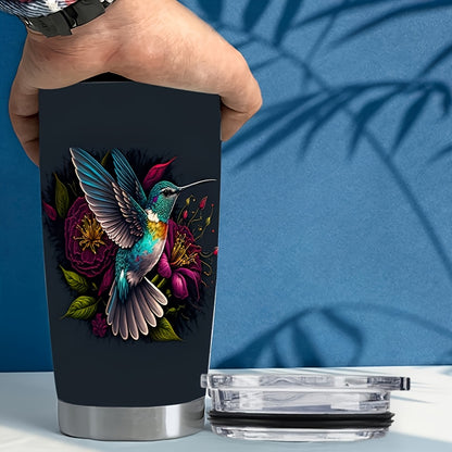 Hummingbird Gift Tumbler - 20oz Elegant Insulated Stainless Steel Travel Mug, Double Wall Vacuum Keeps Hot/Cold | Nature Inspired Design for Her, Bird Lovers