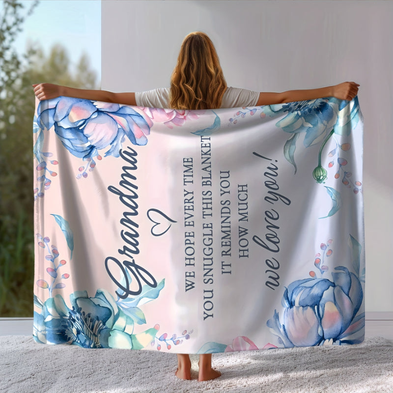 Cozy Blanket Gift for Grandma Perfect Birthday Present from Granddaughter & Grandson