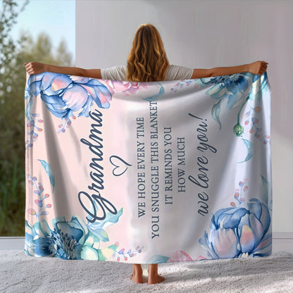 Cozy Blanket Gift for Grandma Perfect Birthday Present from Granddaughter & Grandson
