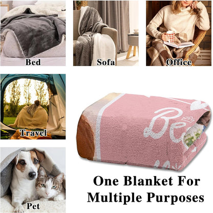 Custom Geometric Photo Blanket - Personalized Couple & Text Design, Modern All-Season Gift for Anniversary, Wedding, Christmas - Unique Keepsake Throw