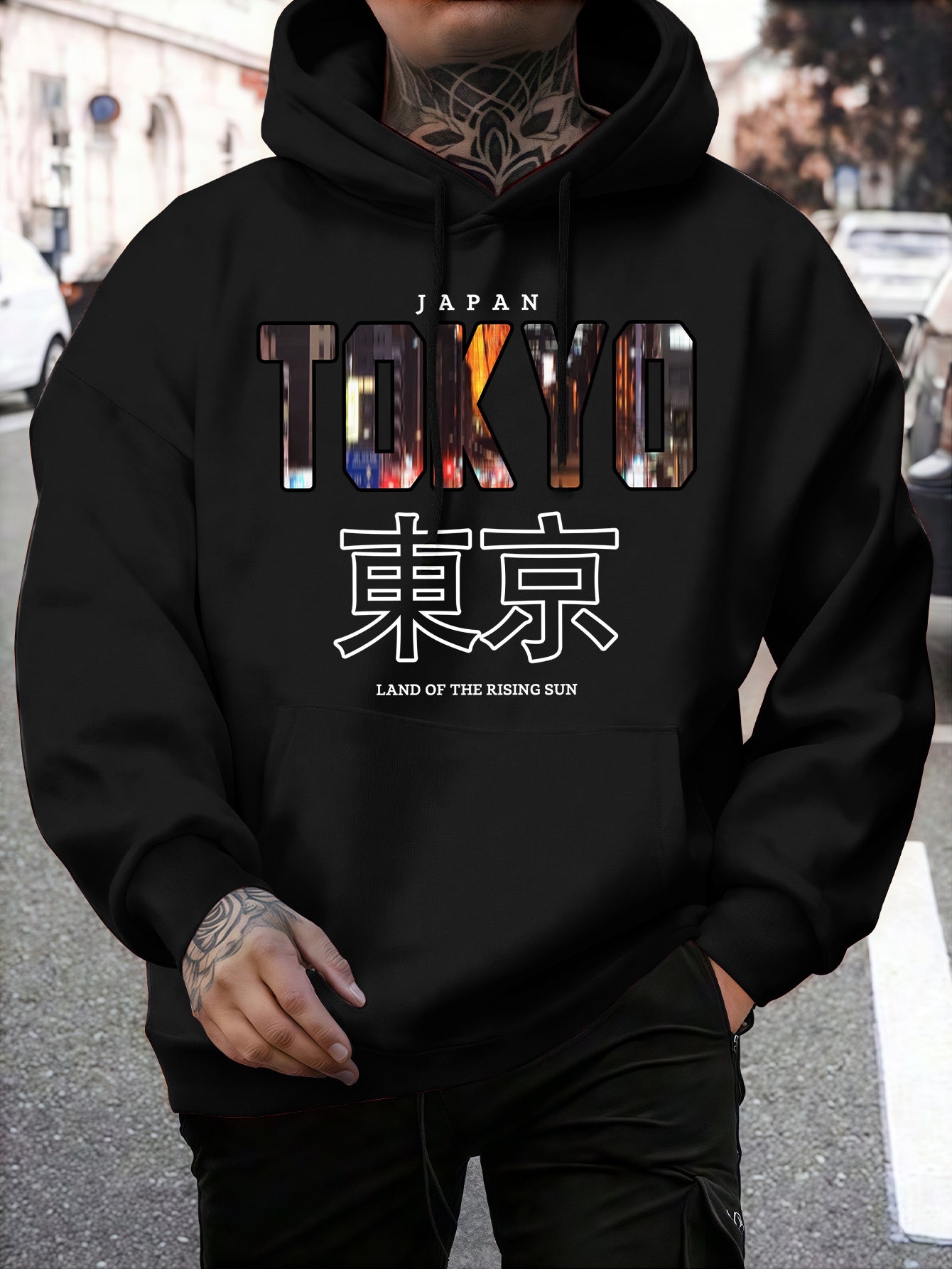 Men's Motivational Print Hoodie - Cozy Pullover with Kangaroo Pocket & Drawstring Hood