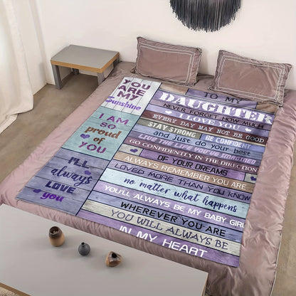 For My Adventurous Daughter - Cozy Flannel Blanket for Sofa, Bed & Wilderness | The Soft Companion for Home Comforts & Camping Adventures