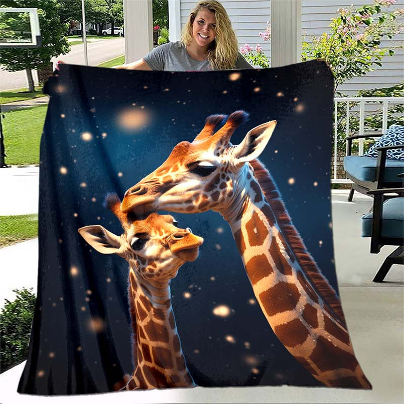 Giraffe Print Flannel Throw Blankets - Wildly Cute & Lightweight Blanket | Soft Safari-Themed Gift for Kids, Nursery Decor, and Cozy Adventures