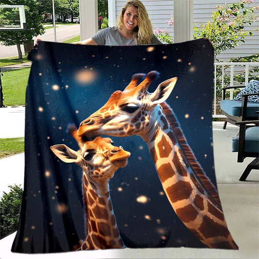 Giraffe Print Flannel Throw Blankets - Wildly Cute & Lightweight Blanket | Soft Safari-Themed Gift for Kids, Nursery Decor, and Cozy Adventures