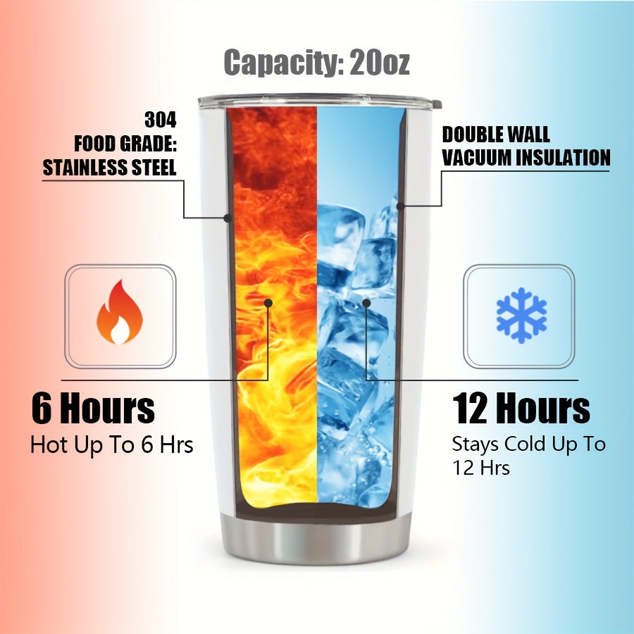 20oz Guitar Tumbler with Lid - Stainless Steel Travel Mug with Guitar Chord Chart Design | Double Wall Vacuum Insulated, Leakproof | Gift for Musicians