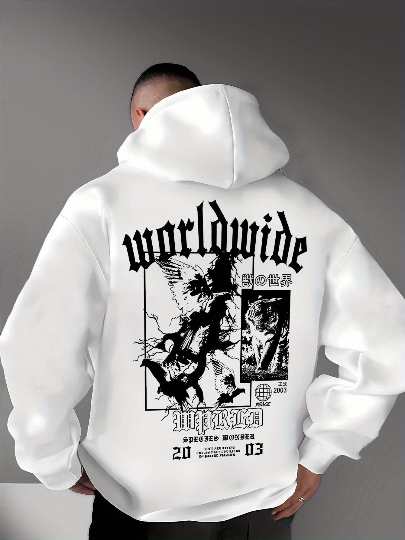 Fashion Graphic Letter Hoodie - Men's Casual Print Pullover, Regular Fit Typography Hooded Sweatshirt