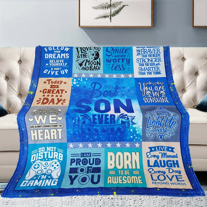 For Our Son, With Pride & Warmth - Ultra Soft Flannel Sofa Blanket | A Thoughtful Birthday & Holiday Gift from Mom & Dad