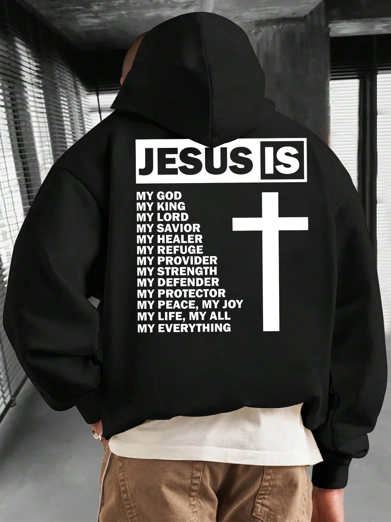 Men's Minimalist Letter Hoodie - Oversized Fit Pullover with Kangaroo Pocket | Essential Casual Streetwear