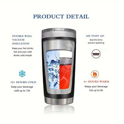 “I Will Put You in the Trunk” Tumbler – 20oz Double-Wall Vacuum Insulated Mug with Black Cat & Rose, Gothic Humor Gift