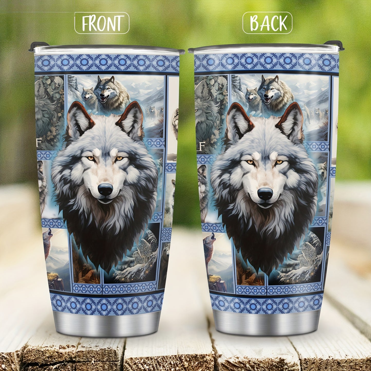 Alpha Wolf Tumbler - 20oz Stainless Steel Insulated Travel Mug, Double Wall Vacuum, Durable & Leakproof, Symbol of Strength & Loyalty, Gift for Men & Women