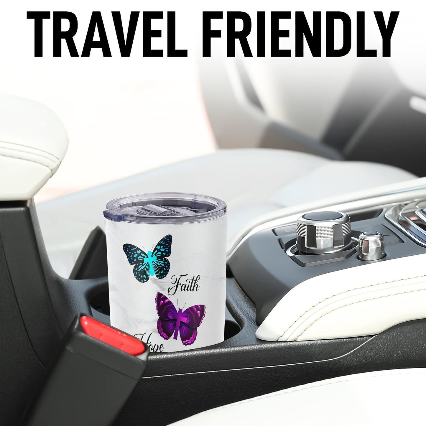 Butterfly Joy Tumbler - 20oz Funny Print Insulated Stainless Steel Cup, Double Wall Vacuum Travel Mug | Break-Resistant & Reusable, Perfect Gift for Her, Family & Friends