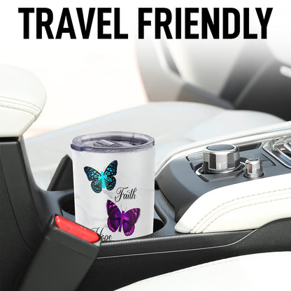 Butterfly Joy Tumbler - 20oz Funny Print Insulated Stainless Steel Cup, Double Wall Vacuum Travel Mug | Break-Resistant & Reusable, Perfect Gift for Her, Family & Friends