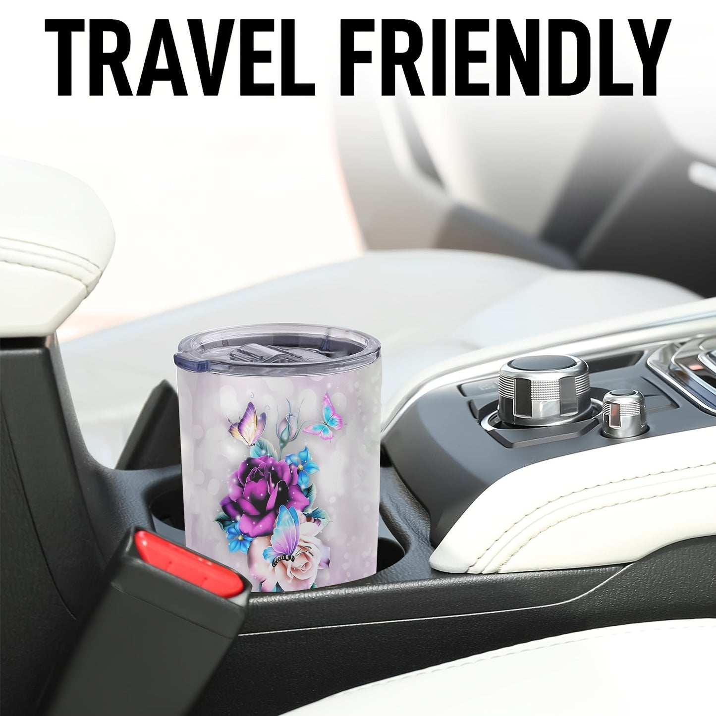 Thoughtful Gift for Parents - 20oz Elegant Floral Stainless Steel Tumbler, Double-Wall Vacuum Insulated Travel Mug | Keeps Drinks Hot/Cold, Hand Wash Care