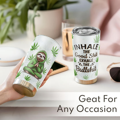 Funny Sloth Tumbler 20oz - "Take It Slow" Stainless Steel Water Bottle with Lid | Humorous & Insulated Gift for Christmas, Fall, Thanksgiving & Everyone