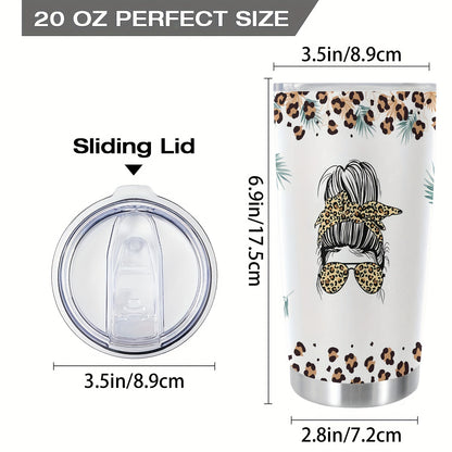 "Just a Girl Who Loves Coffee" 20oz Funny Tumbler - Double Wall Vacuum Insulated Stainless Steel Travel Mug | Cute Gift for Women, Daughters, Friends & Coffee Lovers