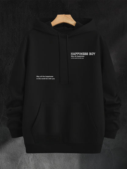 Men's Hooded Sweatshirt with Fleece Lining - Kangaroo Pocket, Drawstring Adjustable Hood, Casual Warm Pullover
