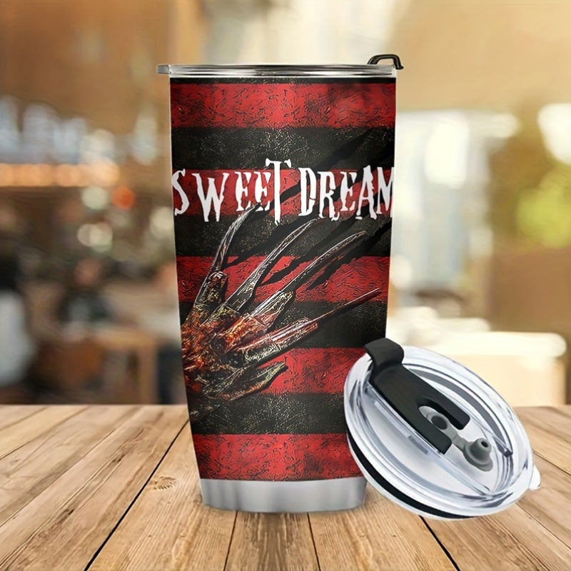 Limited Edition Halloween Tumbler for Horror Enthusiasts - 20oz Insulated 304 Stainless Steel Cup, Double-Wall Technology Keeps Drinks Hot/Cold 12-24H - Collector's Item & Ultimate Gift for Men