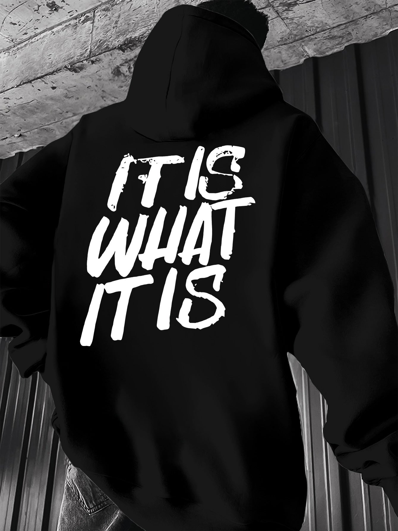 Men's Retro American Hoodie - Streetwear Trend Bold Geometric & Letter Print | Casual Hooded Sweatshirt Pullover