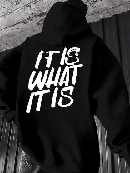 Men's Retro American Hoodie - Streetwear Trend Bold Geometric & Letter Print | Casual Hooded Sweatshirt Pullover