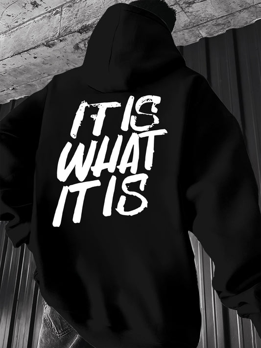 Men's Retro American Hoodie - Streetwear Trend Bold Geometric & Letter Print | Casual Hooded Sweatshirt Pullover