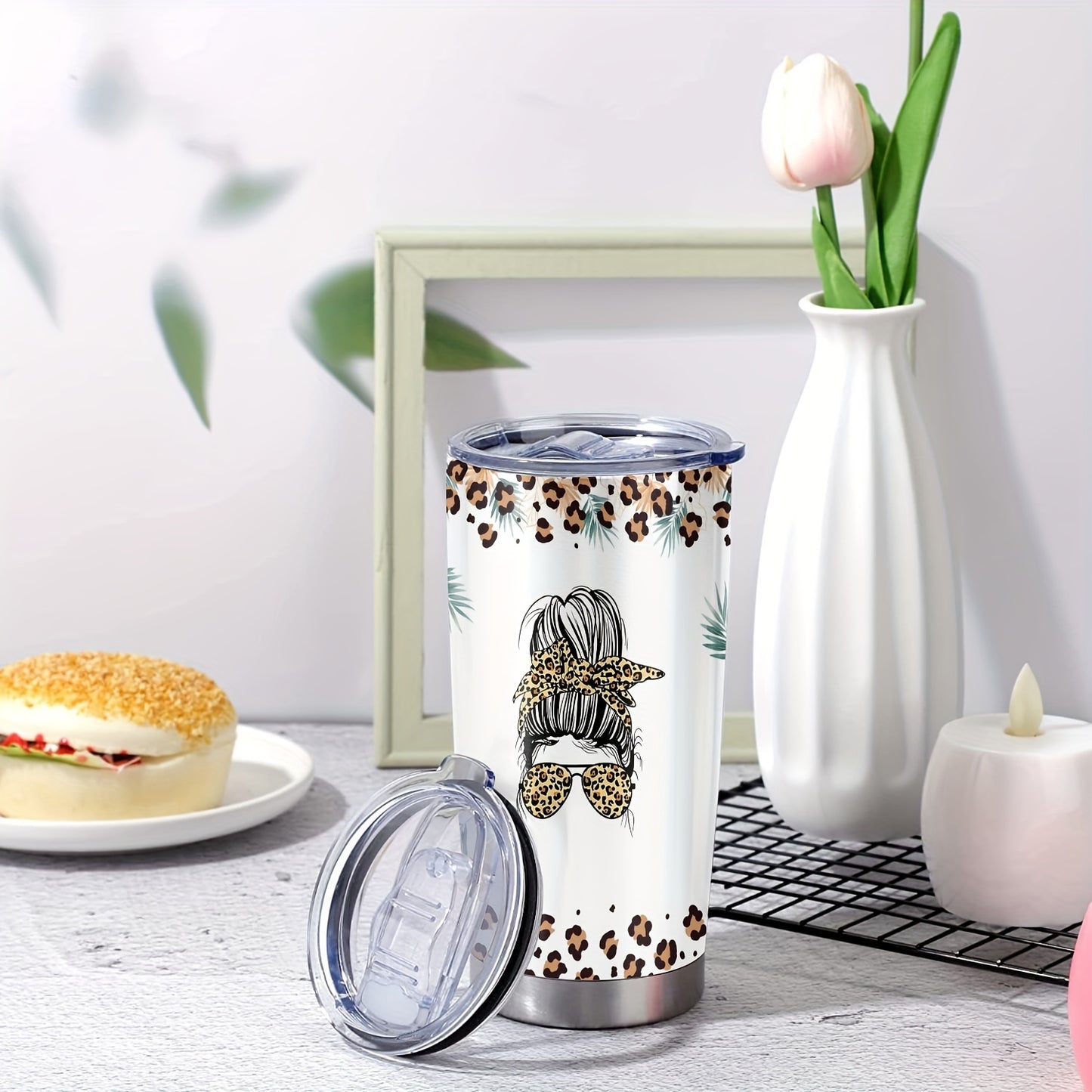 "Just a Girl Who Loves Coffee" 20oz Funny Tumbler - Double Wall Vacuum Insulated Stainless Steel Travel Mug | Cute Gift for Women, Daughters, Friends & Coffee Lovers