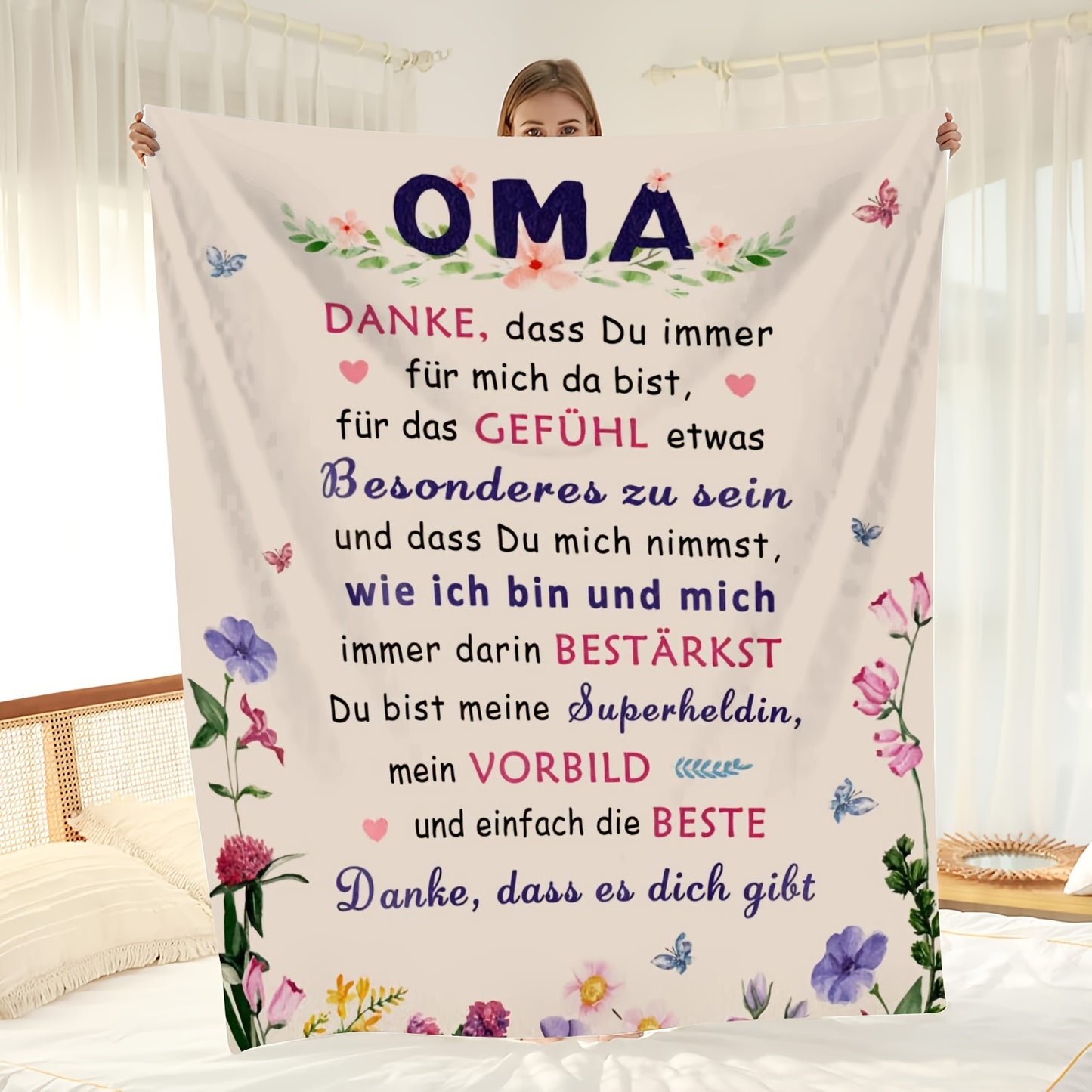 Love You Grandma - Cozy Flannel Sofa Blanket | The Perfect Heartfelt Gift for Her Birthday, Anniversary & Everyday Comfort