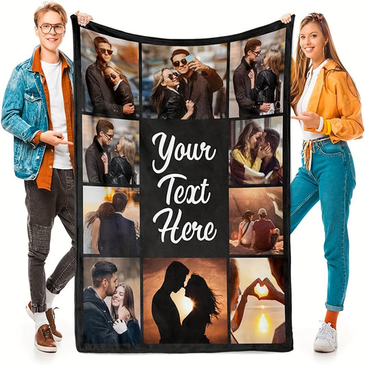 Premium Custom Photo Blanket - Machine Washable, Hypoallergenic Personalized Throw, Unique Home Decor Gift for Couples & Family