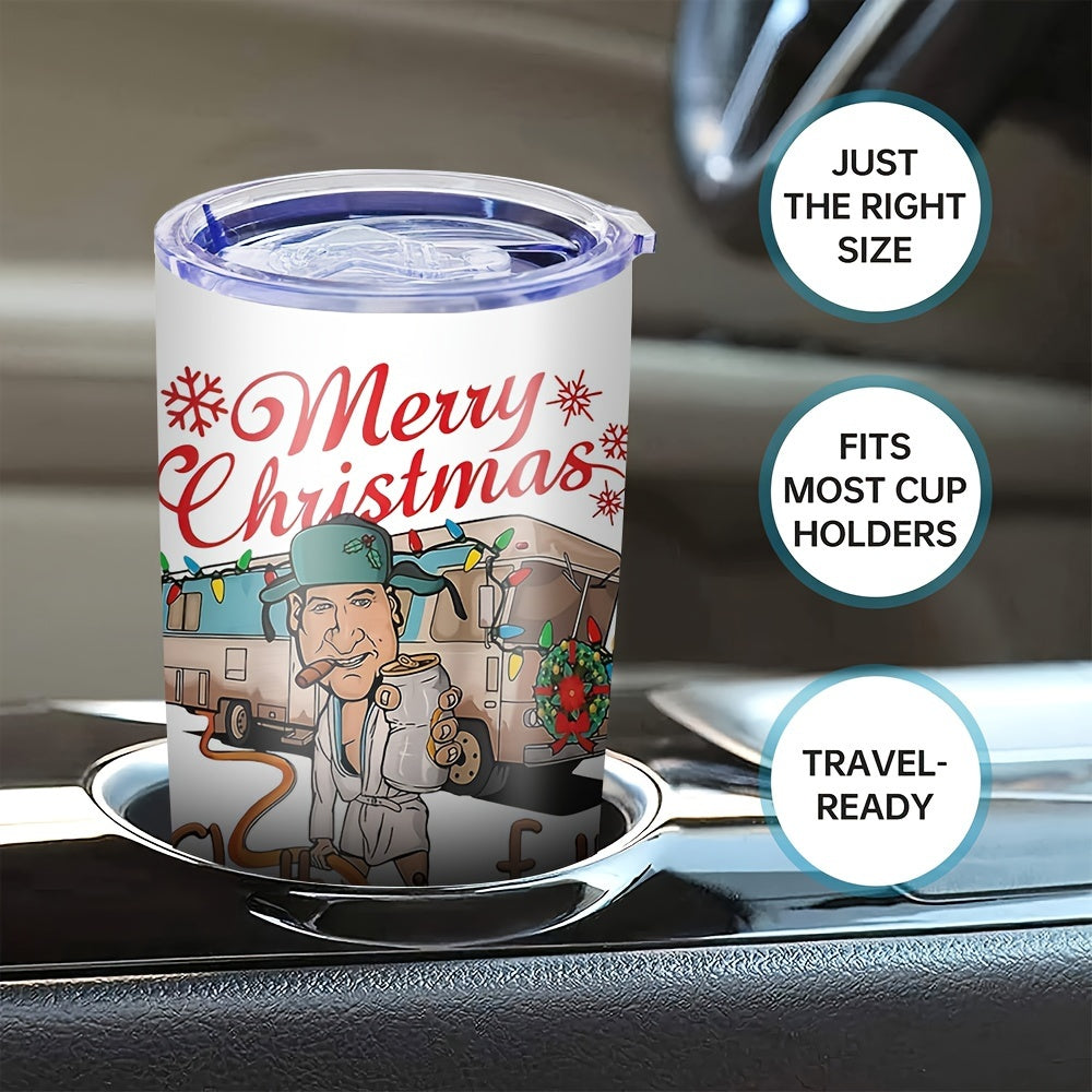 20oz Stainless Steel Insulated Travel Tumbler with Lid - Camouflage Christmas Theme, Hand Wash Only - Reusable & Non-Slip for Hot/Cold Drinks - Ideal Holiday Gift for Christmas, Halloween, Thanksgiving