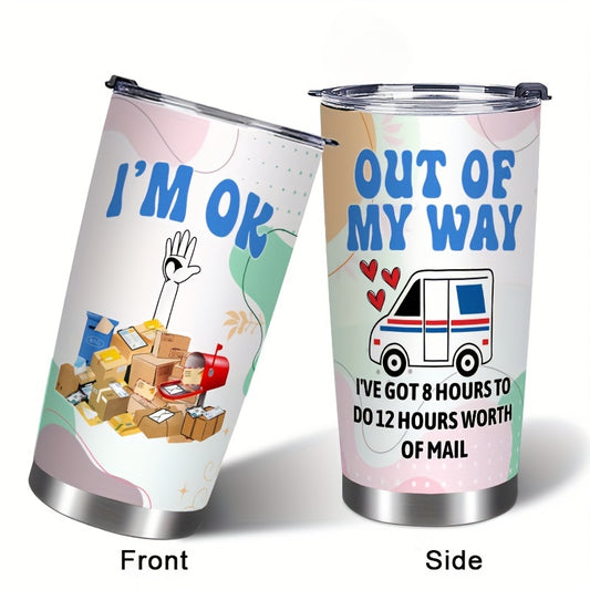"Miles & Smiles" Tumbler 20oz - Insulated Stainless Steel Cup with Straw Lid | Perfect Delivery Driver Gift for Coffee & Travel