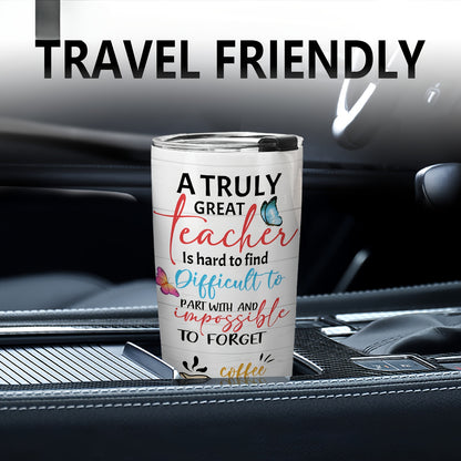 Teacher Appreciation Tumbler 20oz - "World's Best Teacher" Stainless Steel Insulated Cup | Leakproof Gift for Educators at Christmas, End of Year & Holidays