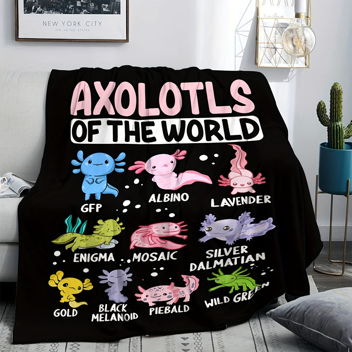 Black Cartoon Jellyfish Flannel Throw - Whimsical Deep Sea Creatures, Soft & Lightweight All-Season, Digital Art Print for Home, Dorm & Festival Gear