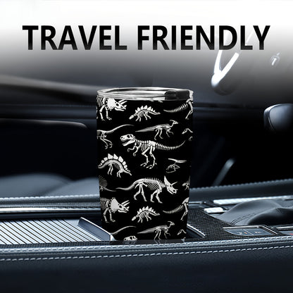 Dinosaur 20oz Insulated Tumbler with Lids, Double Wall Vacuum Stainless Steel Travel Mug - Gift for Dinosaur Enthusiasts