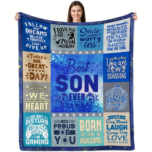 For Our Son, With Pride & Warmth - Ultra Soft Flannel Sofa Blanket | A Thoughtful Birthday & Holiday Gift from Mom & Dad