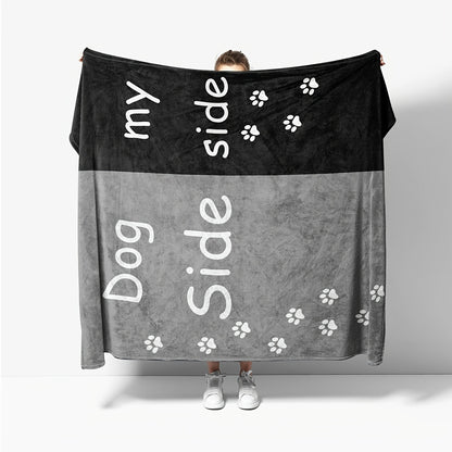 Modern Paw Print Flannel Blanket - Ultra-Soft & Cozy All-Season Throw for Home & Camping, Machine Washable Pet-Themed Décor - Perfect for Pet Lovers, Couch, Bed, or Outdoor Adventures