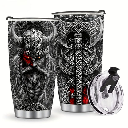 Viking Gift Mug for Men - 20oz Insulated Stainless Steel Tumbler, Best Birthday & Christmas Gift for Husband, Dad, Boyfriend - Keeps Drinks Hot/Cold, Father’s Day Present Idea