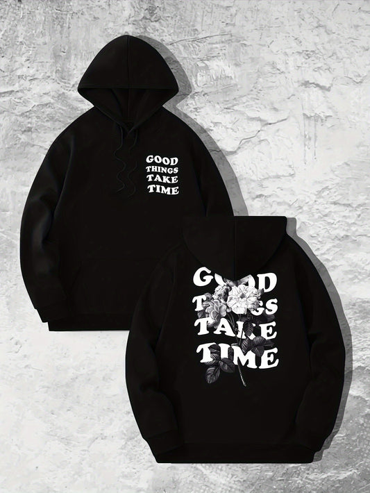 Men's American Style Hoodie Fashion Graphic Print Pullover | Casual Long Sleeve Hooded Sweatshirt Tops